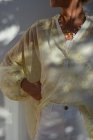 Blus med skimrande broderi, one size, Gemini