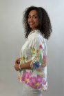 Blus Sandra vit m blomb�rd, one size, Mix By Heart