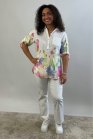 Blus Sandra vit m blomb�rd, one size, Mix By Heart