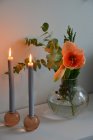 Ljusstake handskuren, Rose, Tine K Home