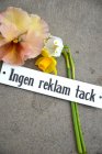 Emaljskylt Ingen reklam tack