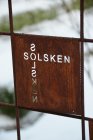 Skylt till armeringsnt, SOLSKEN