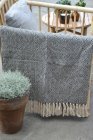 Filt, beige/svart