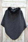 Teddyponcho svart
