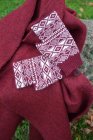 M�nsterstickade pulsv�rmare Burgundy