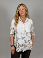 Blus Kelly beige m blommor, one size, Mix By Heart