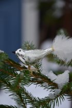 F�gel med kl�mma, silver, Antik