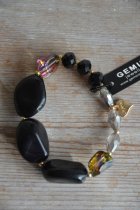 Armband, svarta prlor, mix, Gemini