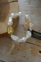 Armband vita prlor, 379-25, Gemini