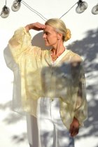 Blus med skimrande broderi, one size, Gemini