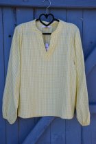 Blus gul rutig, one size, Gemini