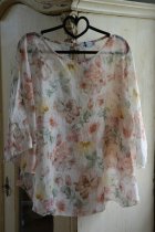 Blommig skir blus, L/XL, Mix By Heart