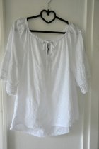 Blus brodyr, vit, S/M, Mix By Heart