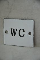 Skylt emalj WC, Ib Laursen