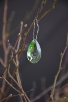 Droppe, Facettslipad, Spring Green, 28 mm