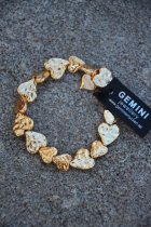 Armband hjrtan, "guld", Gemini