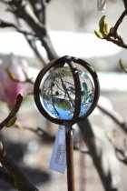 Glasklot p� pinne, klarglas, 60 mm