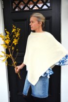 Mysig poncho, off-white, one size