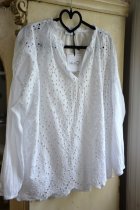 Blus med hlmnster vit, one size, Mix By Heart