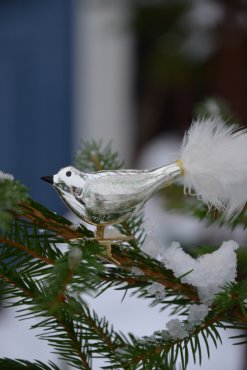 Fgel med klmma, silver, Antik