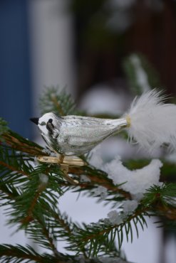 Fgel med klmma, silver, Antik