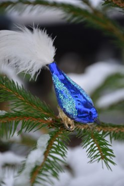 Fgel med klmma, bl, Antik