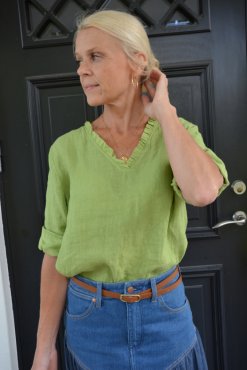 Fanny linneblus �ppelgr�n, L/XL, J�rlevik