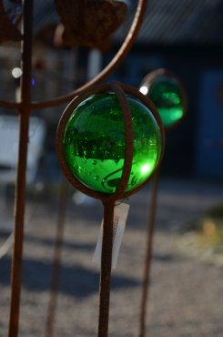 Glasklot p pinne, grn, 80 mm