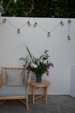 Ljusslinga ute/inne r�kf�rgade glober