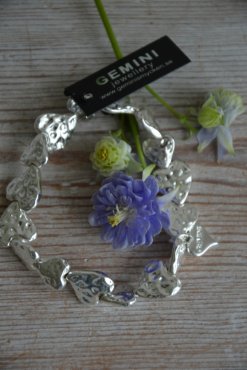 Armband hjrtan, "silver", Gemini