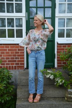 Blommig skir blus, S/M, Mix By Heart