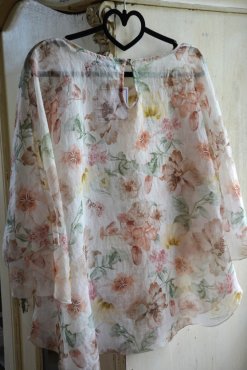 Blommig skir blus, S/M, Mix By Heart