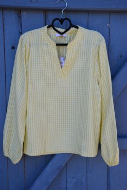 Blus gul rutig, one size, Gemini