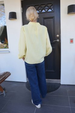 Blus gul rutig, one size, Gemini