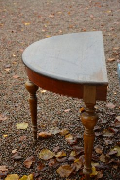 Halvmnebord, brunt, Vintage