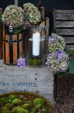 Lykta/vas med ljushllare, stor