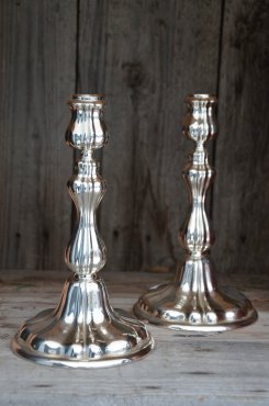 Silverfärgad ljusstake, Vintage