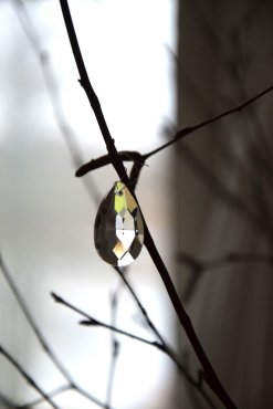Droppe, Facettslipad, Clear, 28 mm