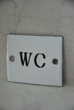 Skylt emalj WC, Ib Laursen