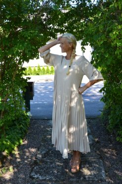 Klnning plisserad, beige, one size, Gemini