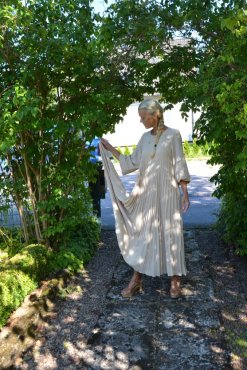 Klnning plisserad, beige, one size, Gemini