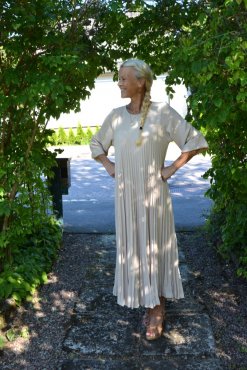 Klnning plisserad, beige, one size, Gemini