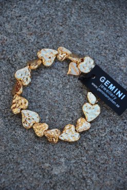Armband hjrtan, "guld", Gemini