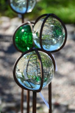 Glasklot p� pinne, klarglas, 100 mm