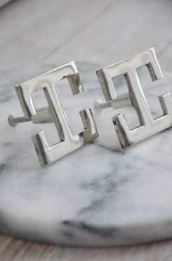 Knopp, Grekisk nyckel, silverfinish