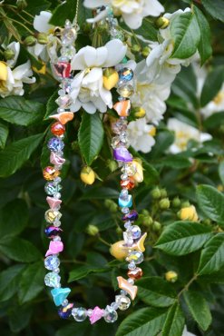 Halsband glasprlor, olika frger, Gemini