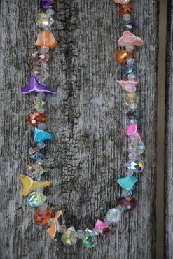 Halsband glasprlor, olika frger, Gemini