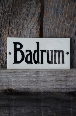Emaljskylt Badrum
