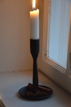 Ljusstake smide 16 cm svart