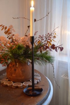 Ljusstake smide 36,5 cm svart